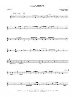 page one of Daughters (Clarinet Solo)