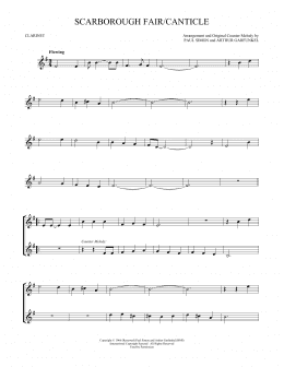 page one of Scarborough Fair/Canticle (Clarinet Solo)