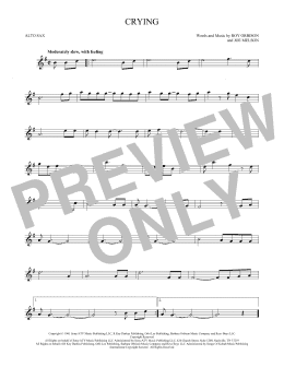 page one of Crying (Alto Sax Solo)