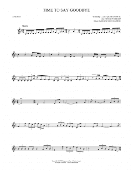 page one of Time To Say Goodbye (Clarinet Solo)