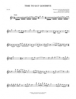 page one of Time To Say Goodbye (Flute Solo)