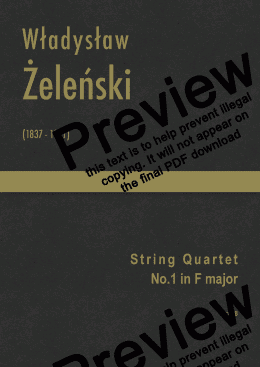 page one of Żeleński - String Quartet No.1 in F major