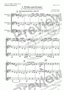 page one of D’rüba und d’runta! (KLT/Score in Bb & Parts)