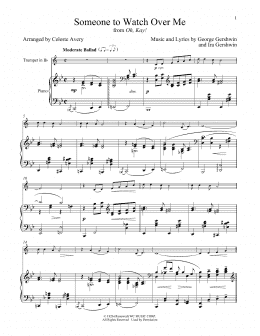 page one of Someone To Watch Over Me (from Oh, Kay!) (Trumpet and Piano)