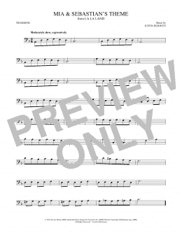 page one of Mia & Sebastian's Theme (from La La Land) (Trombone Solo)