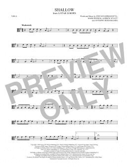 page one of Shallow (from A Star Is Born) (Viola Solo)