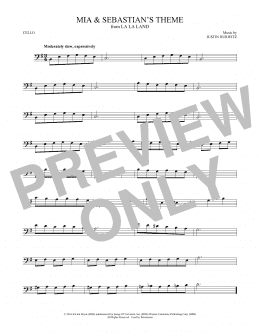 page one of Mia & Sebastian's Theme (from La La Land) (Cello Solo)