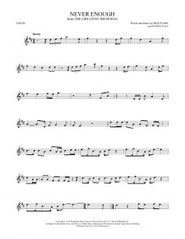 page one of Never Enough (from The Greatest Showman) (Violin Solo)