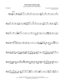 page one of Never Enough (from The Greatest Showman) (Trombone Solo)
