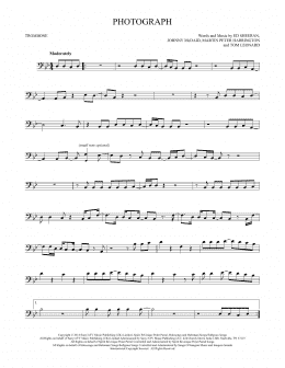page one of Photograph (Trombone Solo)