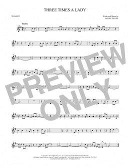 page one of Three Times A Lady (Trumpet Solo)