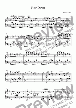 page one of New Dawn - Full Score