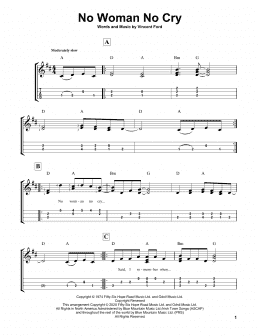 page one of No Woman No Cry (Easy Ukulele Tab)