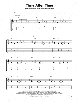 page one of Time After Time (Easy Ukulele Tab)