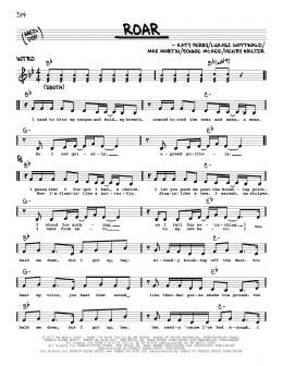 page one of Roar (Real Book – Melody, Lyrics & Chords)