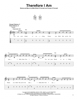 page one of Therefore I Am (Easy Guitar Tab)