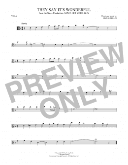 page one of They Say It's Wonderful (from Annie Get Your Gun) (Viola Solo)