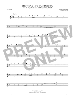 page one of They Say It's Wonderful (from Annie Get Your Gun) (Alto Sax Solo)