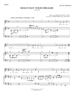 page one of Hold Fast Your Dreams (Piano & Vocal)