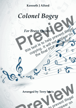page one of Colonel Bogey for Brass Quintet