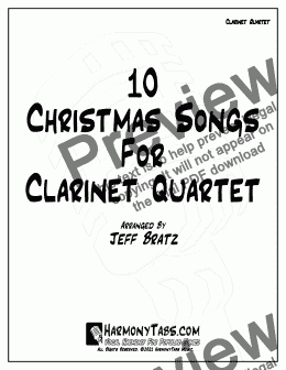 page one of 10 Christmas Songs For Clarinet Quartet