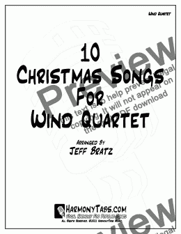 page one of 10 Christmas Songs For Wind Quartet