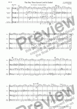 page one of The Day Thou Gavest Lord Is Ended (St. Clement) - Trombone Quartet