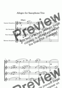 page one of Suite for Saxophone Trio