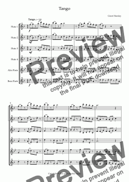 page one of "Tango" for Flute Choir- Intermediate
