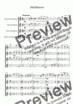 page one of Mellifluous - Saxophone Quartet