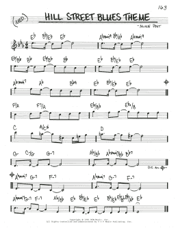 page one of Hill Street Blues Theme (Real Book – Melody & Chords)