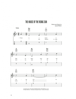 page one of The House Of The Rising Sun (Easy Ukulele Tab)