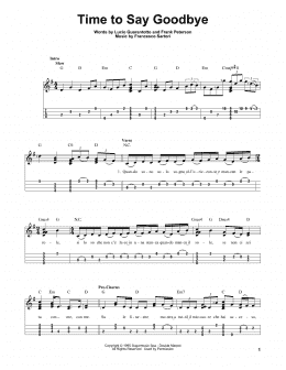 page one of Time To Say Goodbye (Easy Ukulele Tab)