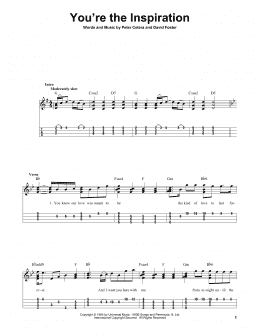 page one of You're The Inspiration (Easy Ukulele Tab)