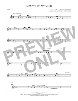 page one of Always On My Mind (French Horn Solo)