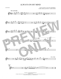 page one of Always On My Mind (Alto Sax Solo)