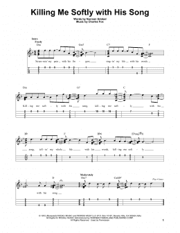 page one of Killing Me Softly With His Song (Easy Ukulele Tab)