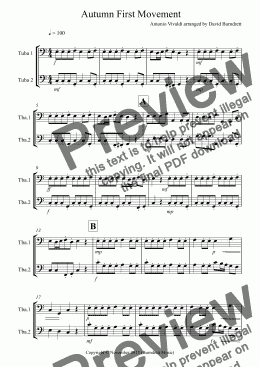 page one of Autumn "Four Seasons" for Tuba Duet