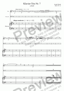 page one of Haydn, Klavier-Trio Nr. 7 e-Moll Hob. XV: 12 – Flöte (anstelle Violine)