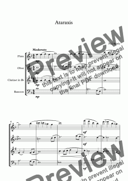 page one of Ataraxis - Wind Quartet