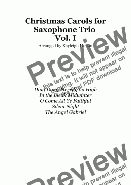 page one of Christmas Carol Selection vol. 1 (SAT/AAT saxophone trio)