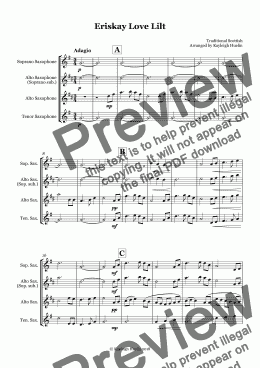 page one of Eriskay Love Lilt (SAT/AAT saxophone trio)