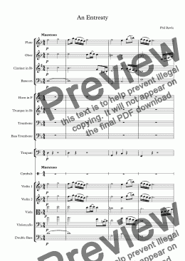 page one of An Entreaty - Orchestra