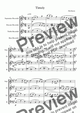 page one of Timely - Recorder Quartet