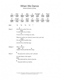 page one of When We Dance (Guitar Chords/Lyrics)