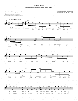 page one of Stayin' Alive (Easy Lead Sheet / Fake Book)