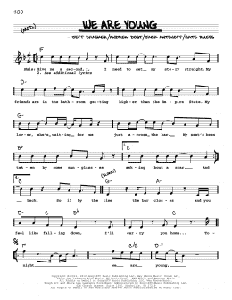 page one of We Are Young (feat. Janelle Monáe) (Real Book – Melody, Lyrics & Chords)