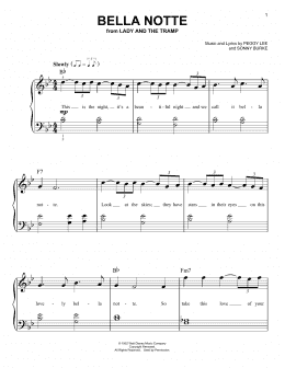 page one of Bella Notte (This Is The Night) (from Lady And The Tramp) (Very Easy Piano)