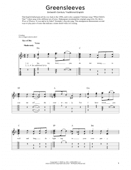 page one of Greensleeves (Dobro)