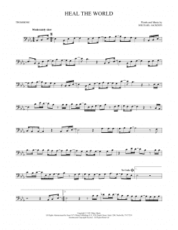 page one of Heal The World (Trombone Solo)